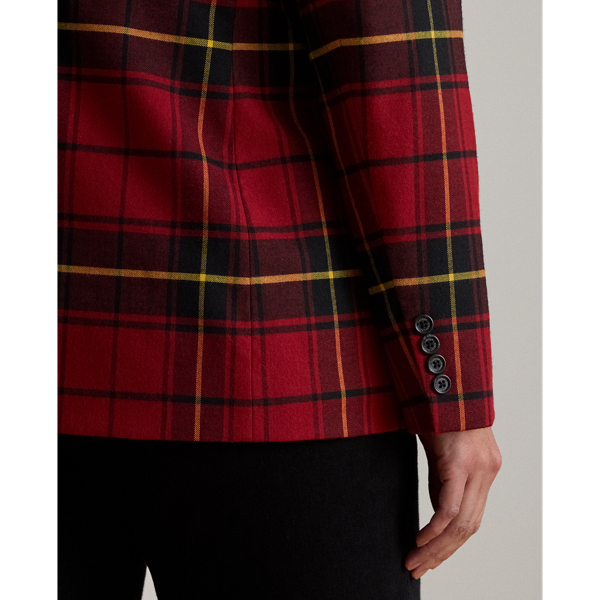Plaid Double-Breasted Wool-Blend Blazer