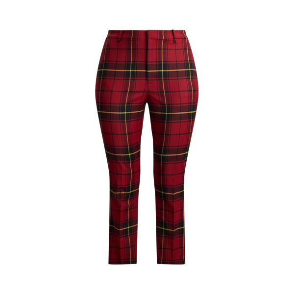 Checked Plaid Wool-Blend Cropped Pant Lauren Woman 1