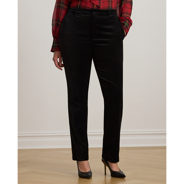 Stretch Velvet Cropped Pant