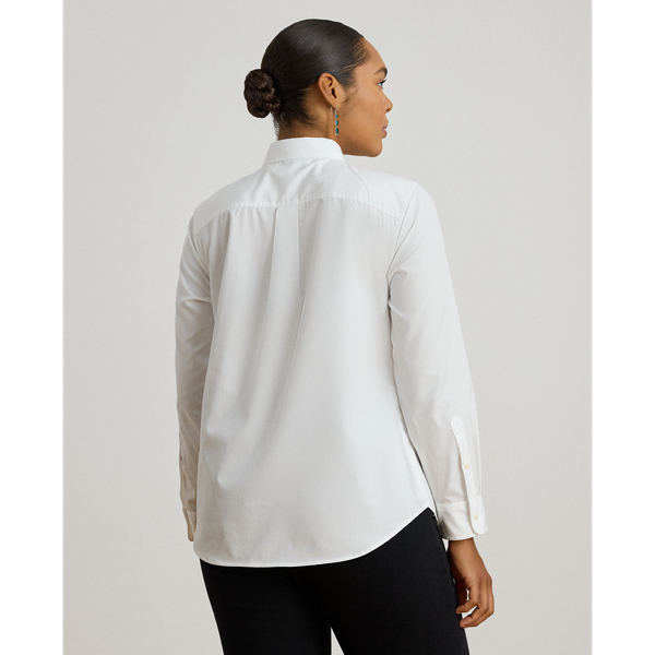 Bib-Front Cotton Broadcloth Shirt