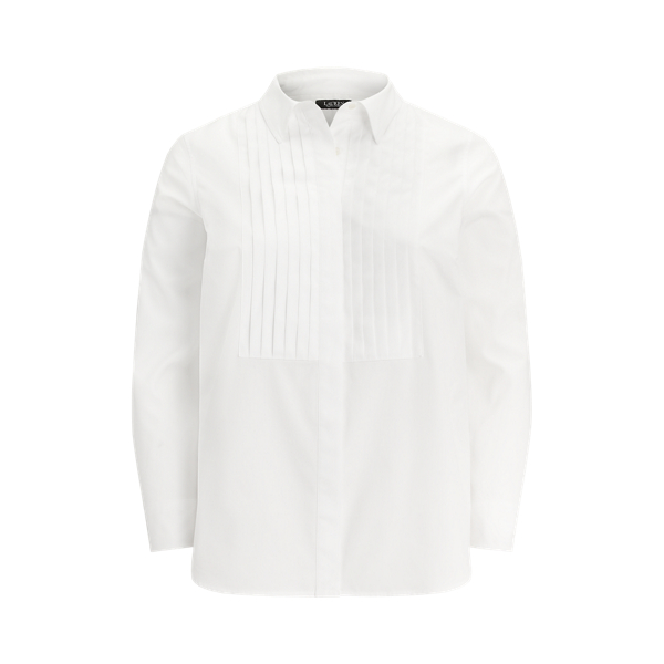 Bib-Front Cotton Broadcloth Shirt