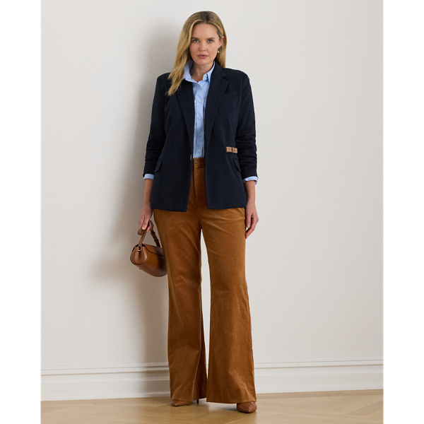 Buckle-Trim Herringbone Jacquard Blazer