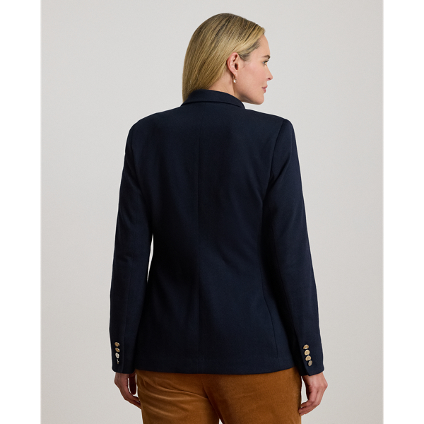 Buckle-Trim Herringbone Jacquard Blazer
