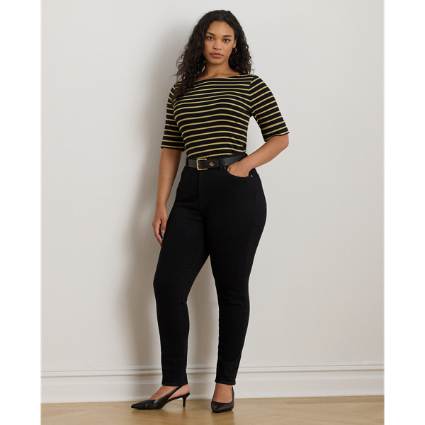 Metallic Striped Boatneck Tee