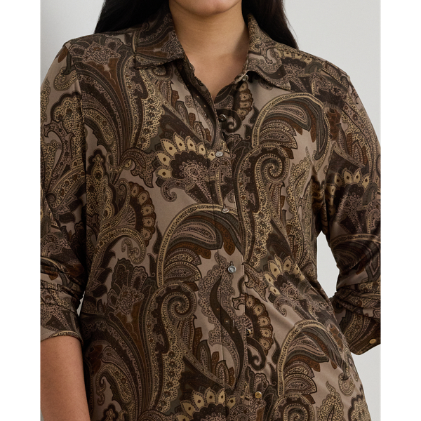 Slim Fit Paisley Jersey Shirt