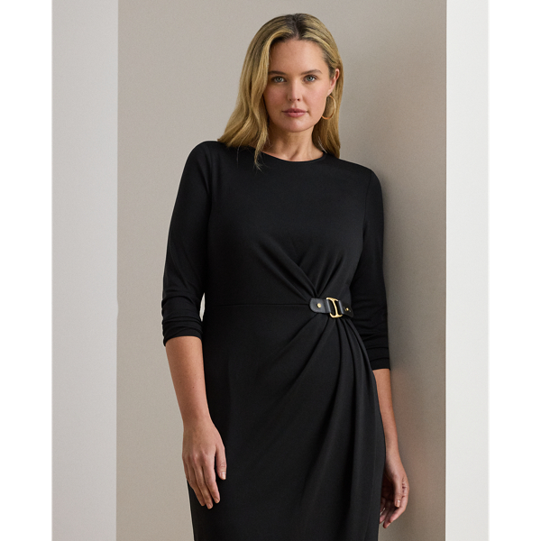 Buckle-Trim Stretch Jersey Dress