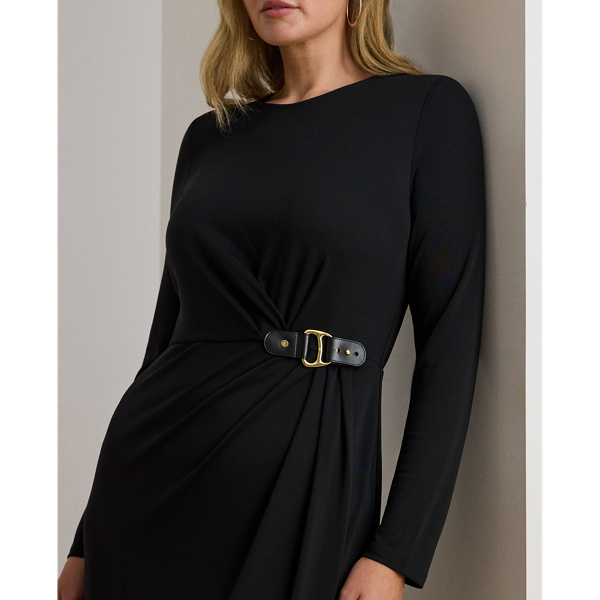 Buckle-Trim Stretch Jersey Dress