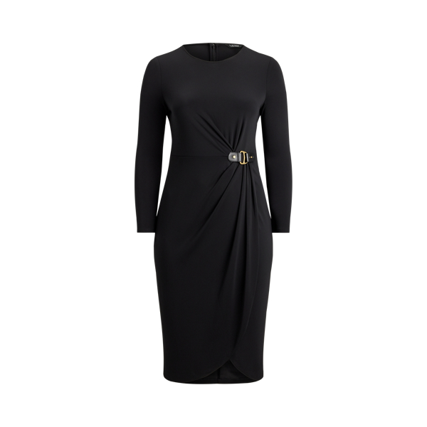 Buckle-Trim Stretch Jersey Dress