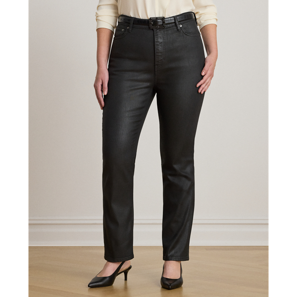 Coated High-Rise Straight Ankle Jean
