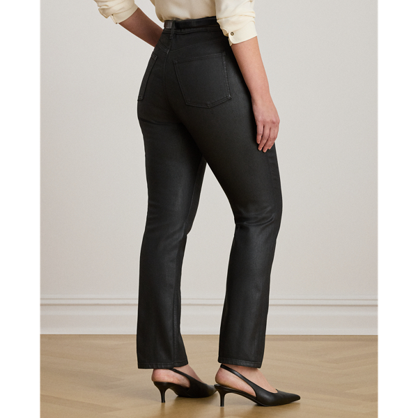 Coated High-Rise Straight Ankle Jean