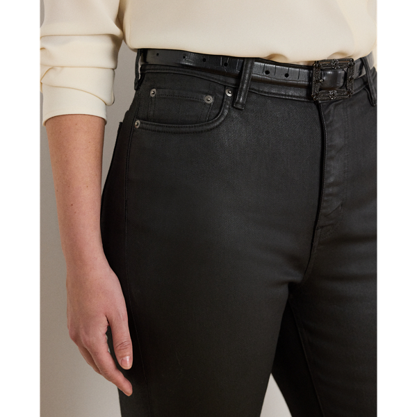 Coated High-Rise Straight Ankle Jean