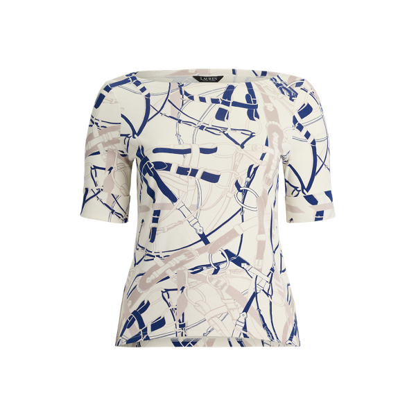 Paisley Stretch Cotton Boatneck Top | Ralph Lauren
