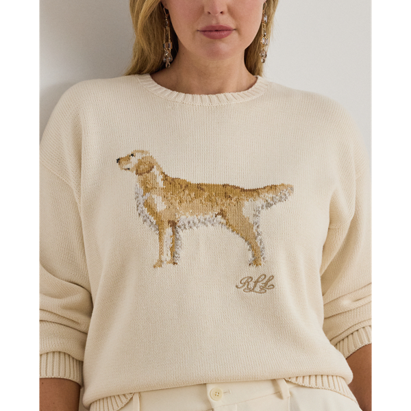 Intarsia-Knit Golden Retriever Sweater