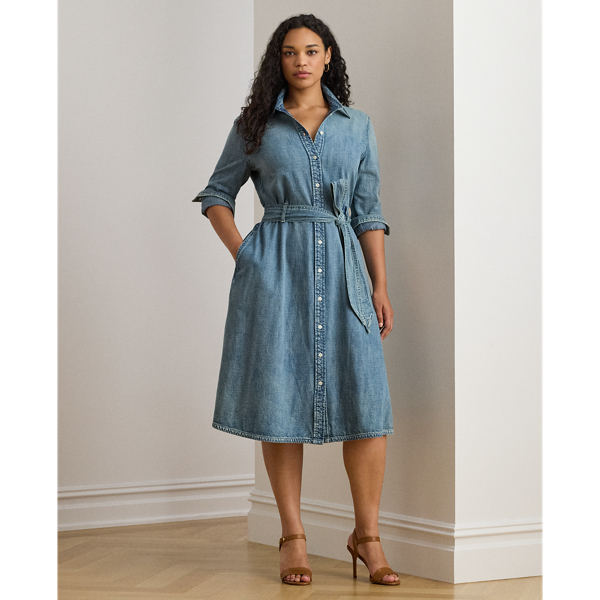 Belted Denim Shirtdress