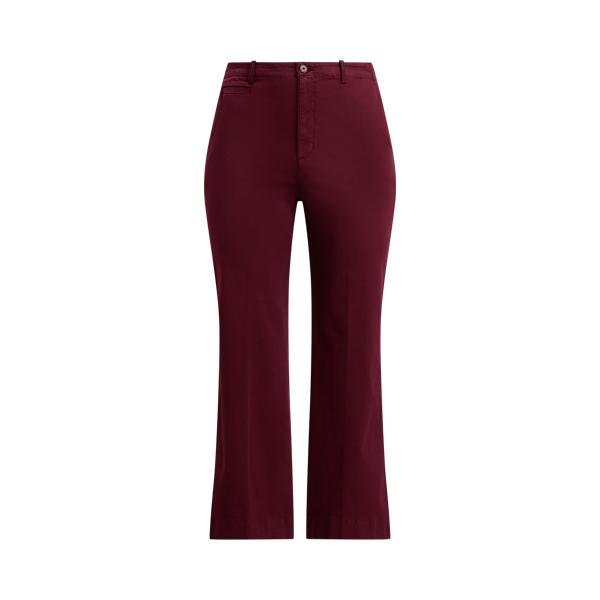 Pantalon flare en chino de coton stretch Lauren Woman en 1