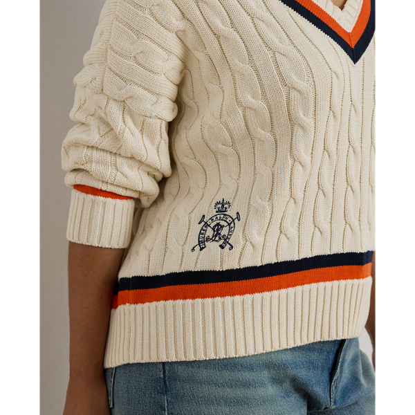 Cable-Knit Cotton Cricket Sweater
