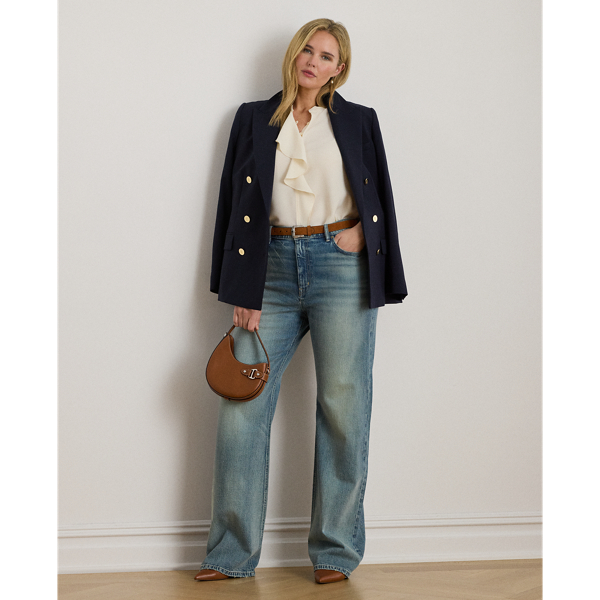 Ruffle-Trimmed Georgette Tunic