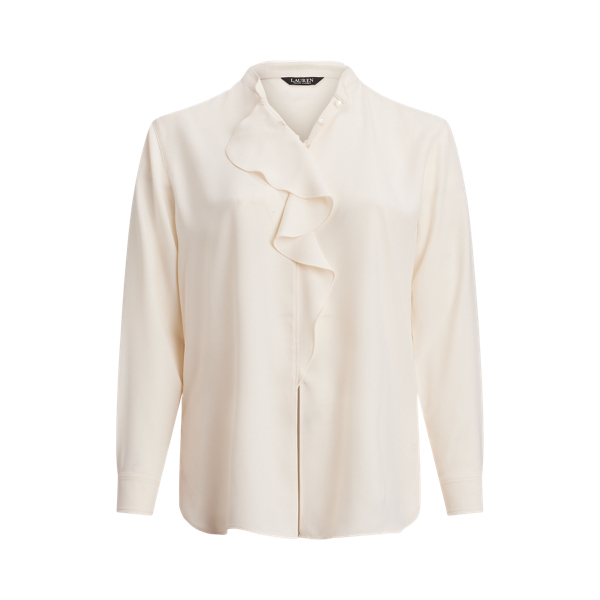 Ruffle-Trimmed Georgette Tunic