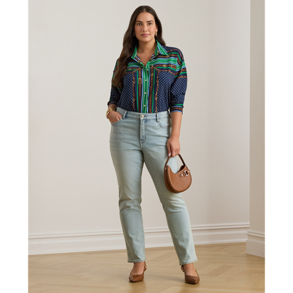 Relaxed Fit Belting & Polka-Dot Shirt