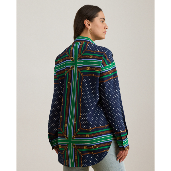 Relaxed Fit Belting & Polka-Dot Shirt