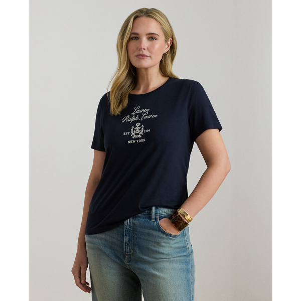 Crest-Embroidered Jersey Tee for Women | Ralph Lauren® UK