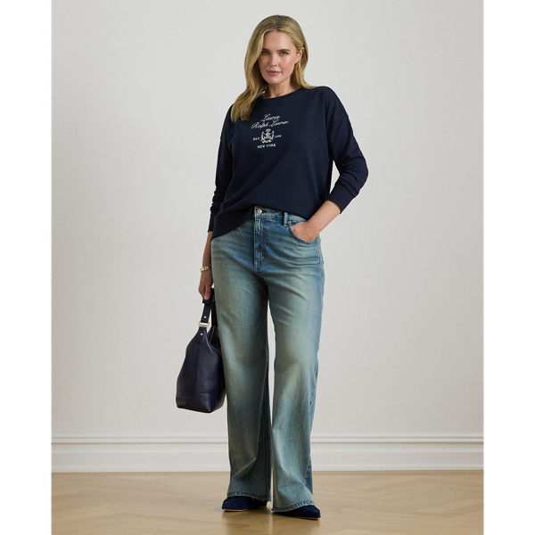 Embroidered-Crest Fleece Pullover