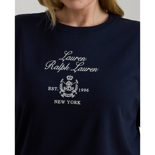 Embroidered-Crest Fleece Pullover