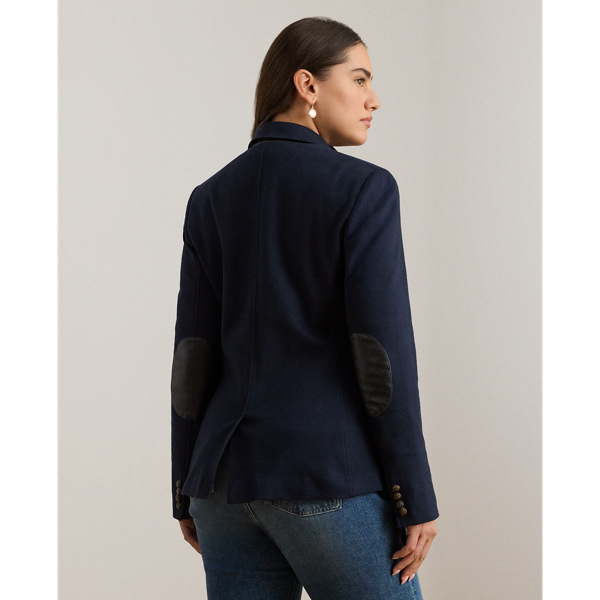 Lauren Navy Cotton Herringbone Jacquard Blazer Lauren Woman 5