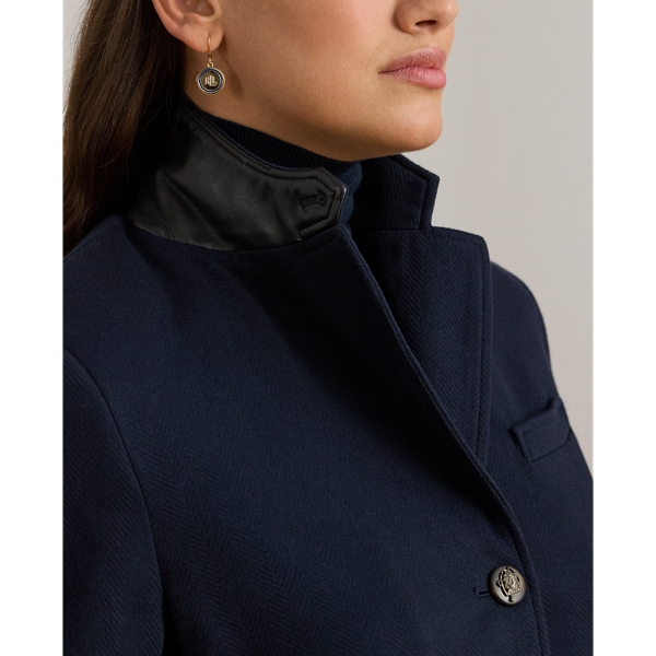 Lauren Navy Cotton Herringbone Jacquard Blazer Lauren Woman 6