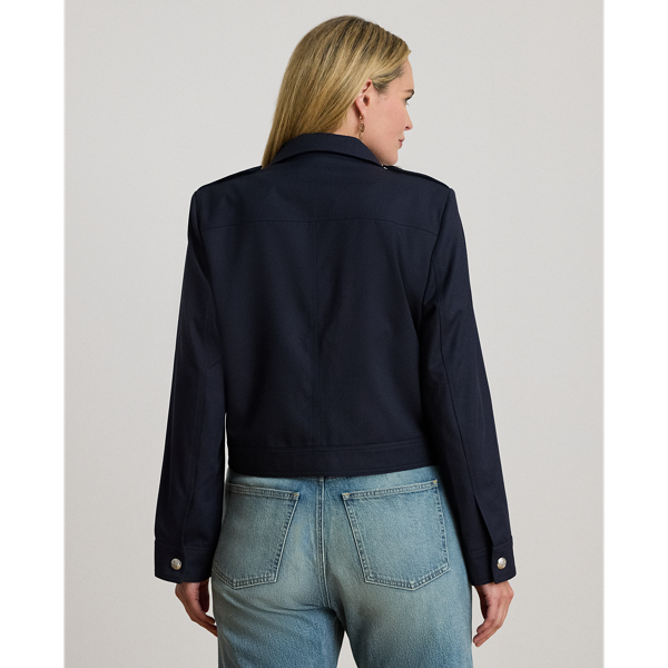 Cropped Wool-Blend Twill Jacket