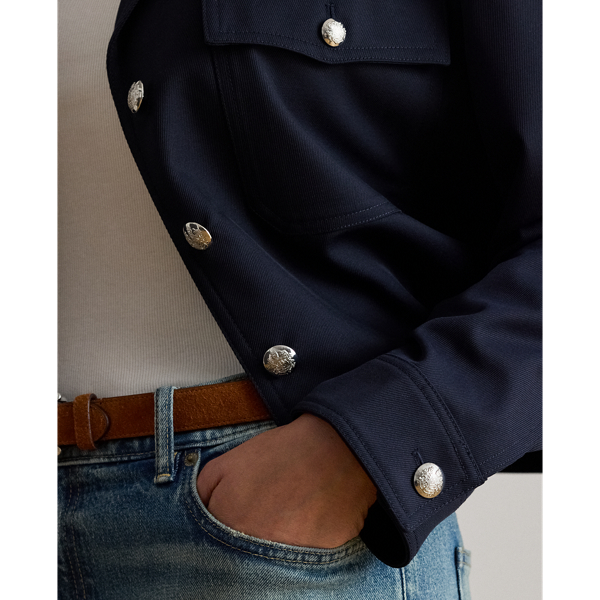 Cropped Wool-Blend Twill Jacket