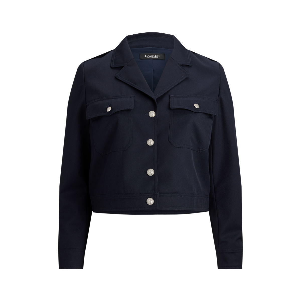 Cropped Wool-Blend Twill Jacket