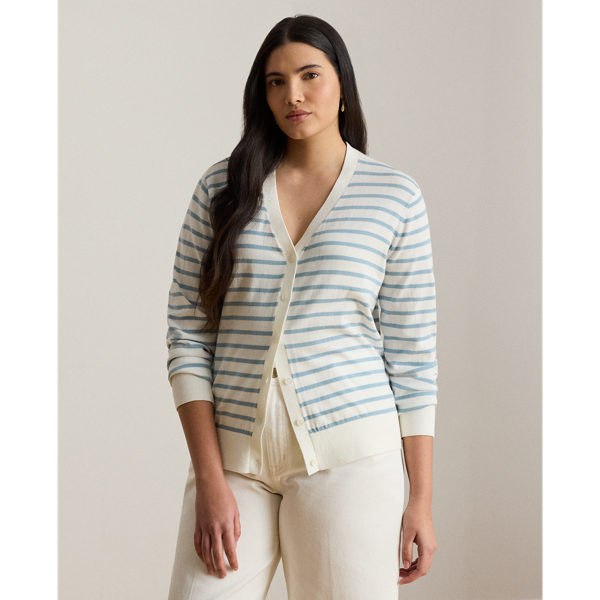 Baumwoll-Strickjacke mit V-Ausschnitt