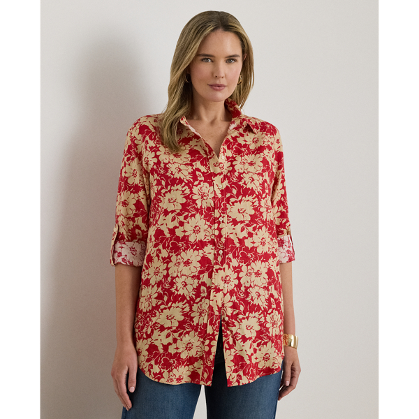 Relaxed Fit Floral Linen Shirt