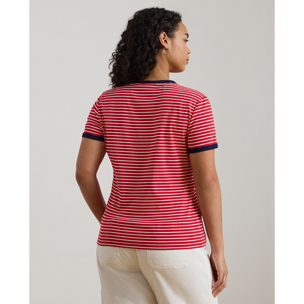 Striped Stretch Cotton Tee - thumbnail 4