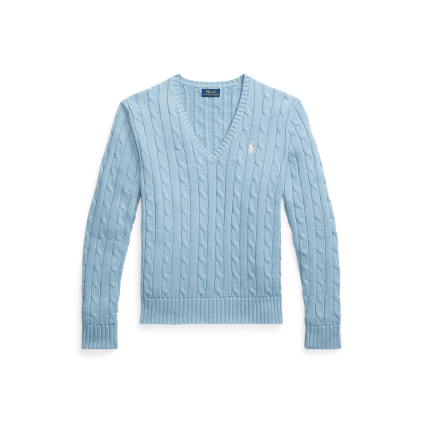 Pull col en&nbsp;V torsad&eacute; en coton