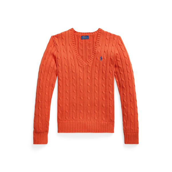 Zopfmusterpullover mit V-Ausschnitt