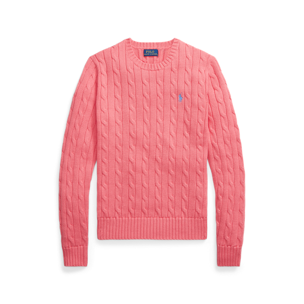 Maglia a girocollo in cotone a trecce
