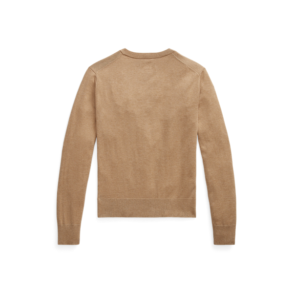 Rundhalsstrickjacke aus Baumwolle Polo Ralph Lauren in Collection-Kamel meliert 2