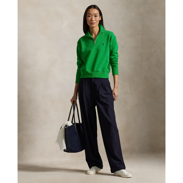 売れ筋商品|||ラルフローレン パーカー・スウェットシャツ レディース アウター FLEECE QUARTER ZIP - Sweatshirt - preppy green Fleece Quarter-Zip for Women | Ralph Lauren® PA