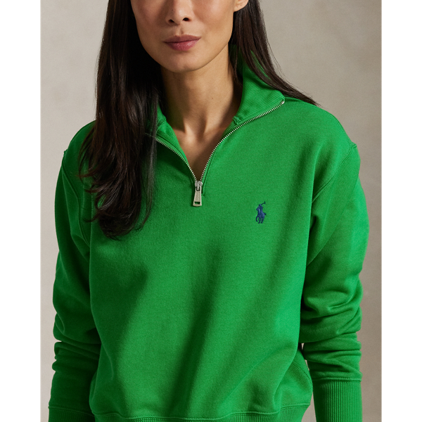 売れ筋商品|||ラルフローレン パーカー・スウェットシャツ レディース アウター FLEECE QUARTER ZIP - Sweatshirt - preppy green Fleece Quarter-Zip for Women | Ralph Lauren® PA