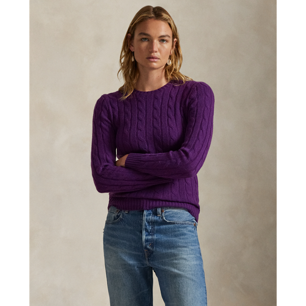 Kaschmirpullover mit Zopfmuster