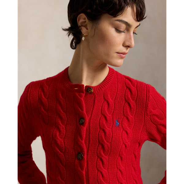 Cable-Knit Wool-Cashmere Cardigan