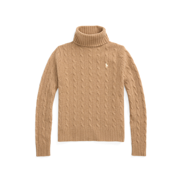 Wool-Cashmere Cable Roll Neck Jumper Polo Ralph Lauren 1