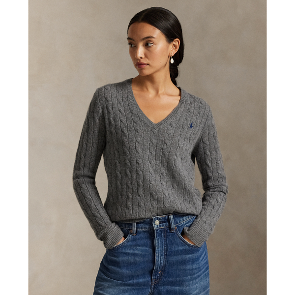 Pull col en V torsadé laine et cachemire