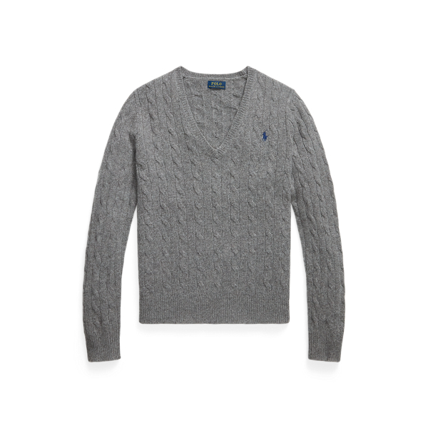 Pull col en&nbsp;V torsad&eacute; laine et cachemire