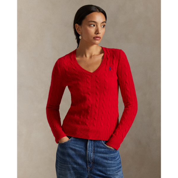 Pull col en V torsadé laine et cachemire