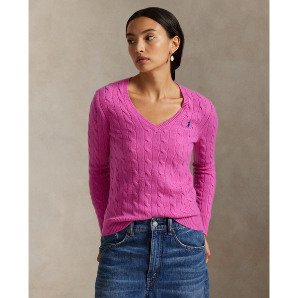 Pull col en V torsadé laine et cachemire
