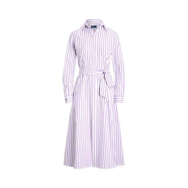 Lauren ralph lauren belted striped dress best sale