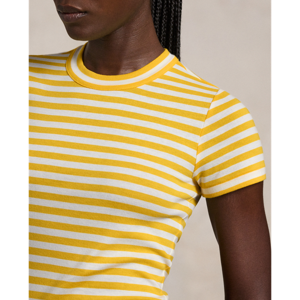 売れ筋商品|||ラルフローレン Tシャツ レディース トップス STRIPED RIB KNIT COTTON CREWNECK T-SHIRT - Print T-shirt - cruise navy/white s7-AI211891520006_lifestyle